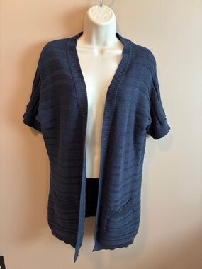 Mossimo Supply Co. Navy Open-Front Short-Sleeve Cardigan